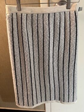 Marz Munchen made in West Germany Wool Cream & Black Striped Knit Pencil Skirt